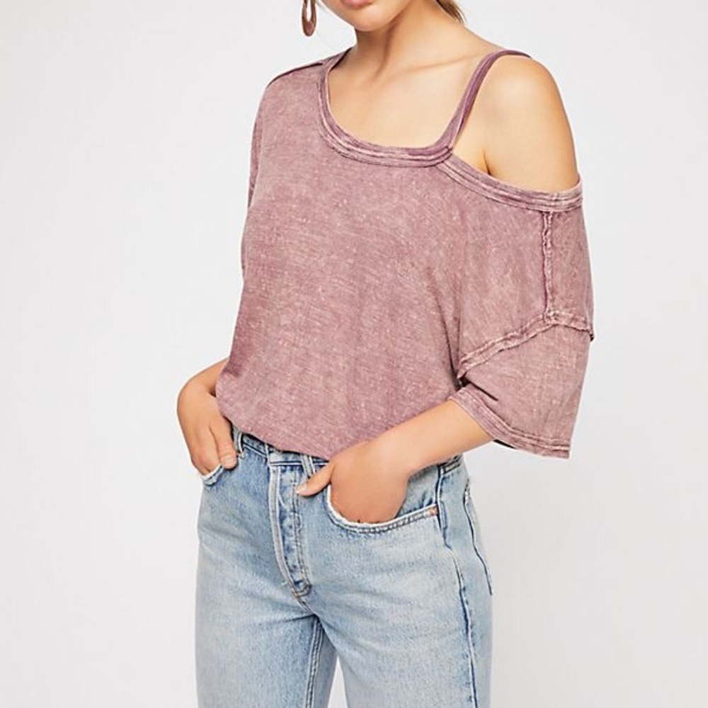 Free People Cut Out Cold Shoulder Tee
